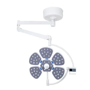 Petal-design surgical lamp with German OSRAM LEDs, die-cast octagonal rotating arm, and 160-280mm spot adjustment