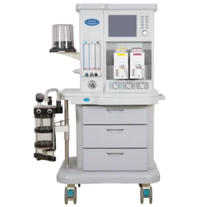 Anaesthesia Machine featuring a 10.4" TFT display, built-in ventilator, and three storage drawers