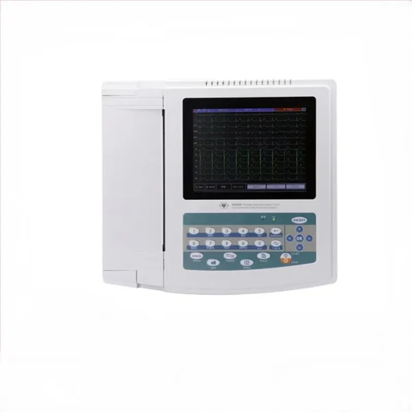 Professional 12-channel ECG machine with 10,000 exams storage capacity and digital signal processing