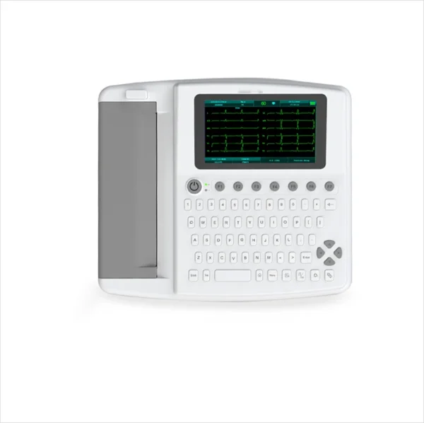 Cardios 12-lead ECG machine with 7-inch color touchscreen and keyboard