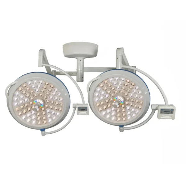 Surgeon using an adjustable surgical operating lamp during a procedure