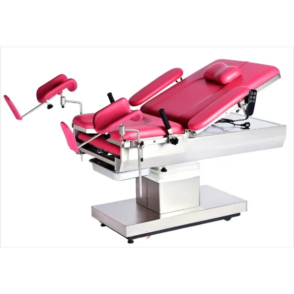 Electric Delivery Bed with height adjustment, backrest tilt, Trendelenburg position, and obstetric accessories
