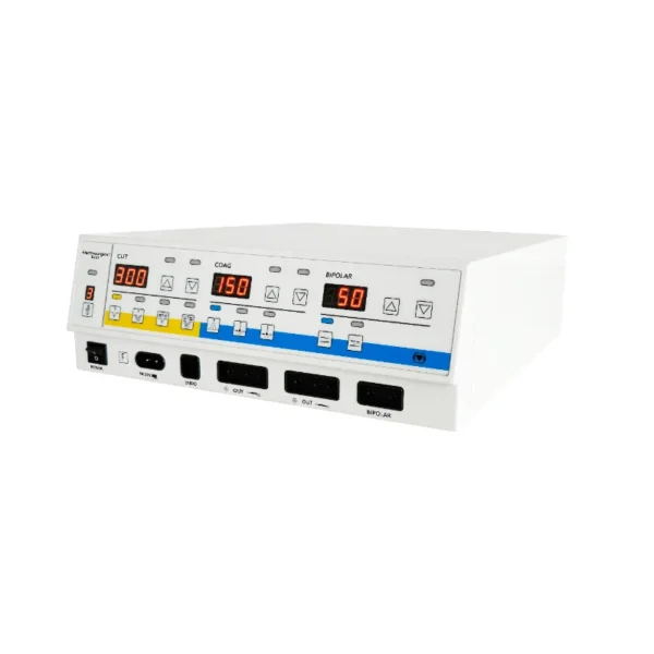 Technical specifications: CM-350A surgical generator with 9 output modes and 400W cutting power