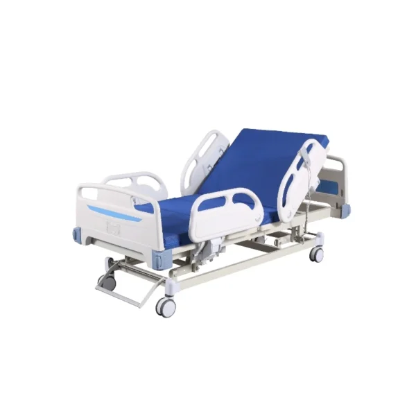 Electric 3-Function Nursing Bed with 4 ABS Guardrails - Backrest/Footrest/Height Adjustment
