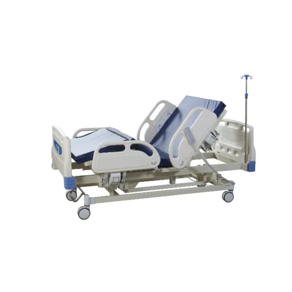 ICU electric bed hand control panel with CPR button, tilt adjustment, and positioning functions