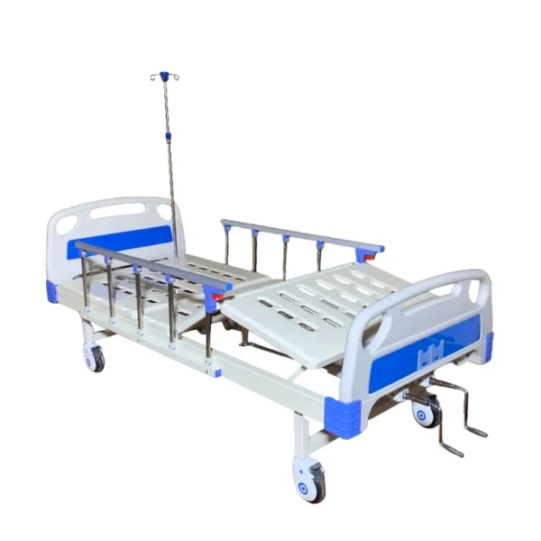 Heavy-Duty Iron Crank Adjusting Nursing Bed Backrest to 75° Position