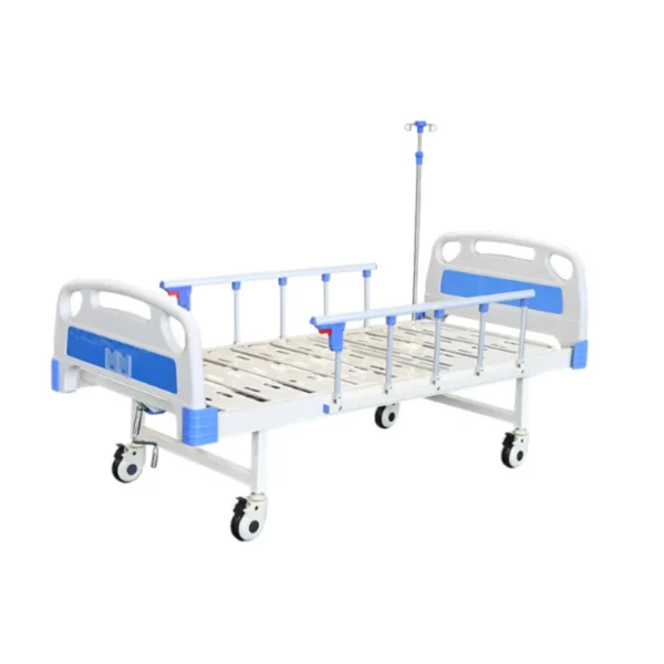 Manual-adjust hospital bed with 0-75° backrest positioning