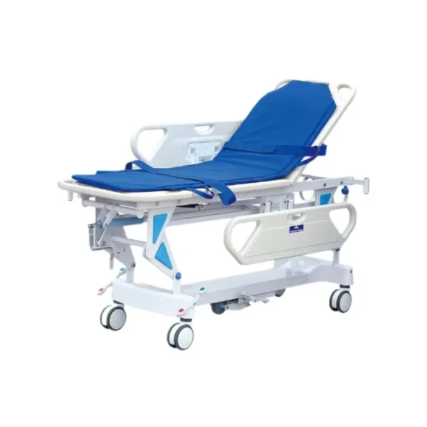 Hospital Manual Patient Transfer Stretcher with Gas Spring & PP Guardrails