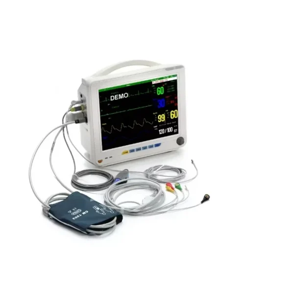 12.1-inch Medical Patient Monitor with ECG, SpO2, NIBP, RESP & TEMP Monitoring